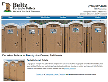 Tablet Screenshot of beltzportabletoilets.com